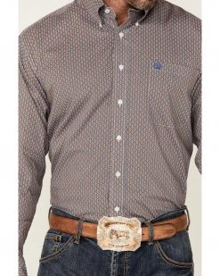 Cinch Men's Multi Stretch Geo Print Long Sleeve Button-Down Western Shirt White 7 Cinch Men's Multi Stretch Geo Print Long Sleeve Button-Down Western Shirt White -Cinch Shop 2000358759 100 P3