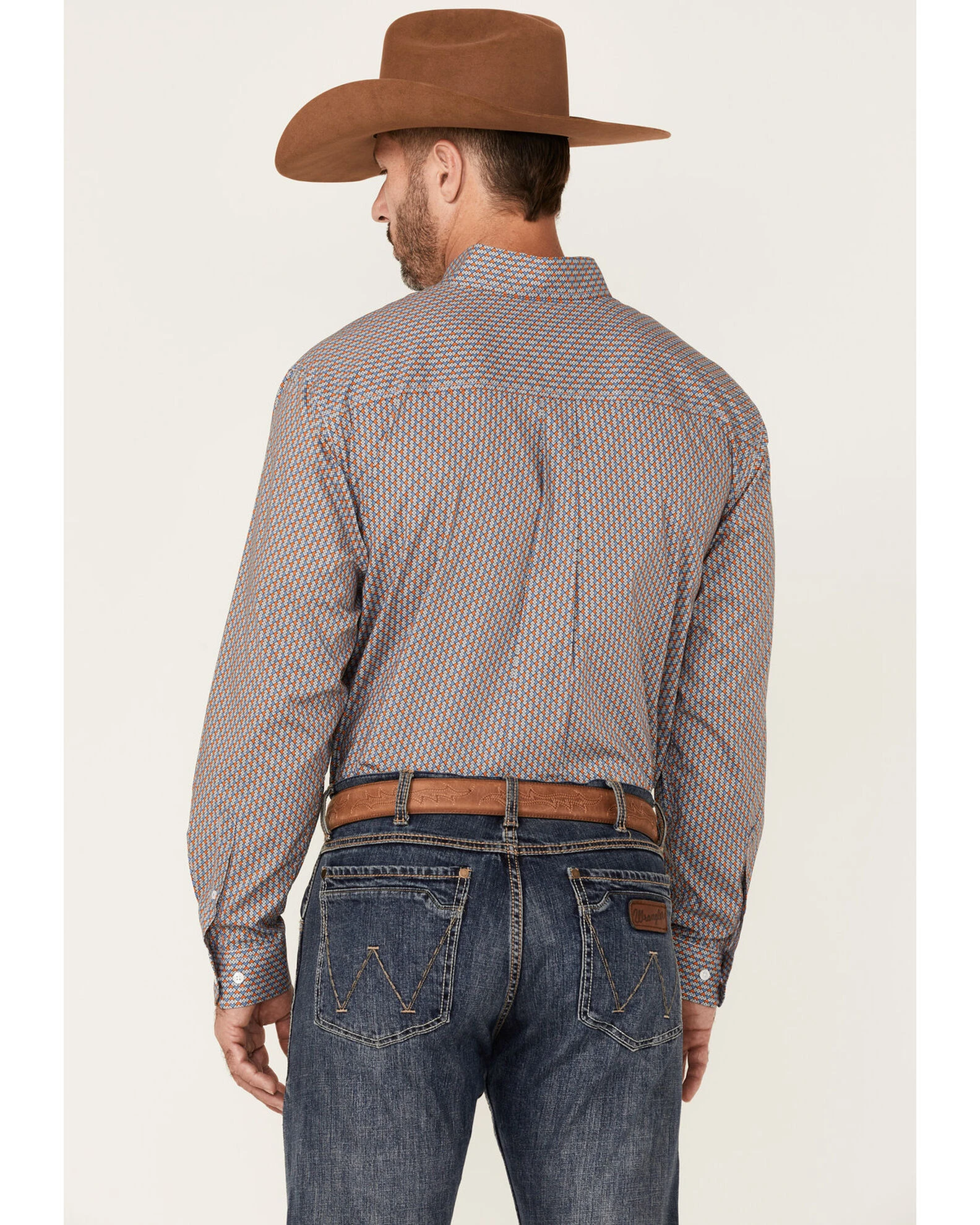 Cinch Men's Multi Stretch Geo Print Long Sleeve Button-Down Western Shirt White 4 Cinch Men's Multi Stretch Geo Print Long Sleeve Button-Down Western Shirt White - Image 4