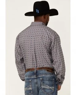 Cinch Men's Arena Flex Grey Medallion Geo Print Long Sleeve Button-Down Stretch Western Shirt 8 Cinch Men's Arena Flex Grey Medallion Geo Print Long Sleeve Button-Down Stretch Western Shirt -Cinch Shop 2000358770 020 P4