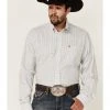 Cinch Men's White Small Plaid Long Sleeve Button-Down Western Shirt - Big 