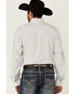 Cinch Men's White Small Plaid Long Sleeve Button-Down Western Shirt - Big  -Cinch Shop 2000358774 100 P4