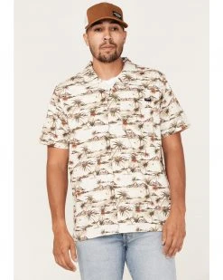 Cinch Men's Camp Aloha Cream Floral Print Short Sleeve Button-Down Western Shirt 