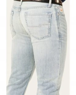 Cinch Men's Ian Light Stonewash Performance Stretch Slim Bootcut Jeans  -Cinch Shop 2000362747 402 P4