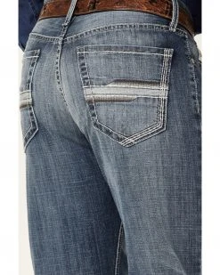 Cinch Men's Grant Medium Stonewash Broken Twill Performance Stretch Relaxed Bootcut Jeans  Indigo -Cinch Shop 2000362748 402 P4