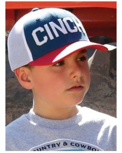 Cinch Boys' Logo Flexfit Trucker Cap Red/white/blue
