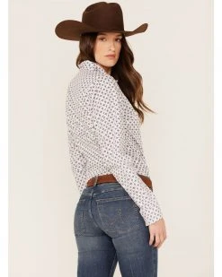 Cinch Women's Geo Print Long Sleeve Button-Down Western Shirt Pink 8 Cinch Women's Geo Print Long Sleeve Button-Down Western Shirt Pink -Cinch Shop 2000362793 650 P4