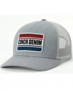 Cinch Men's Denim Logo Patch Mesh Back Trucker Cap