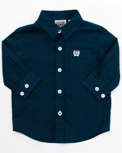Cinch Infant-Boys' Long Sleeve Button-Down Shirt Teal