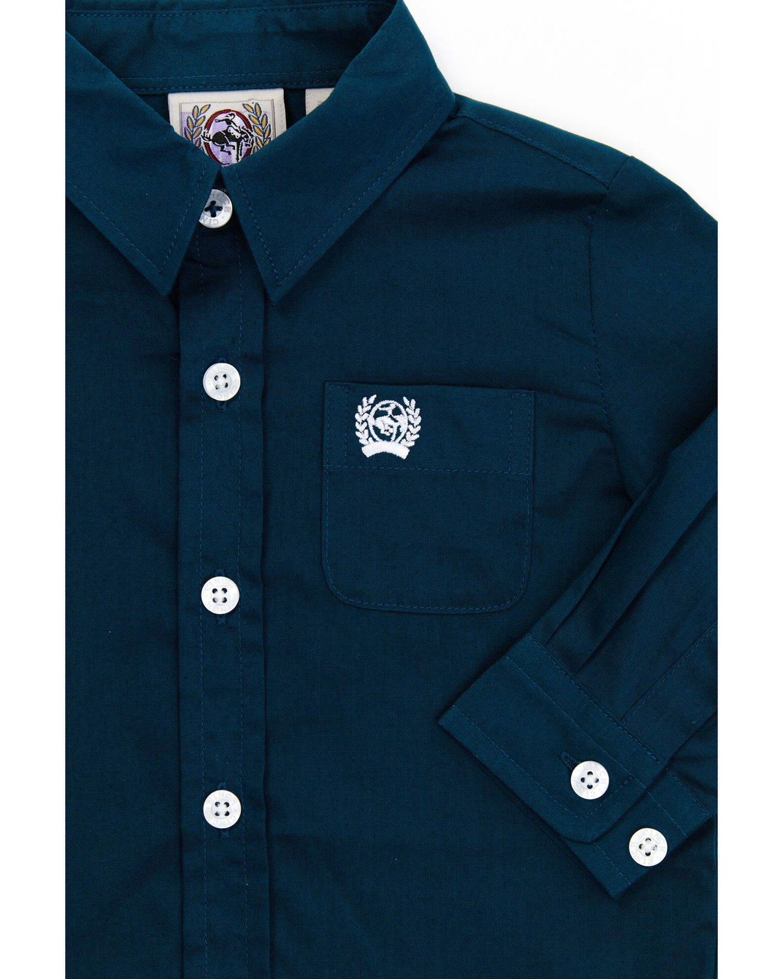 Cinch Infant-Boys' Long Sleeve Button-Down Shirt Teal 2 Cinch Infant-Boys' Long Sleeve Button-Down Shirt Teal - Image 2