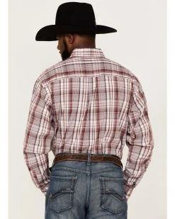 Cinch Men's Stretch Red & White Plaid Long Sleeve Button-Down Western Shirt 8 Cinch Men's Stretch Red & White Plaid Long Sleeve Button-Down Western Shirt -Cinch Shop 2000363563 100 P4