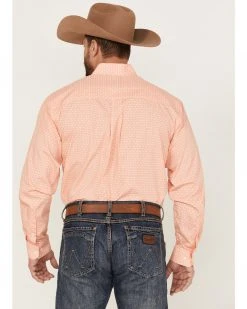 Cinch Men's Geo Print Coral Long Sleeve Button-Down Western Shirt -Cinch Shop 2000363564 850 P4
