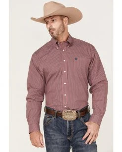 Cinch Men's Stretch Small Check Long Sleeve Button-Down Western Shirt Red 9 Cinch Men's Stretch Small Check Long Sleeve Button-Down Western Shirt Red -Cinch Shop 2000363568 600 P1 1