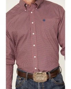 Cinch Men's Stretch Small Check Long Sleeve Button-Down Western Shirt Red 7 Cinch Men's Stretch Small Check Long Sleeve Button-Down Western Shirt Red -Cinch Shop 2000363568 600 P3