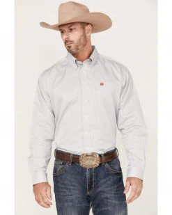 Cinch Men's Stretch Stripe Long Sleeve Button-Down Western Shirt 