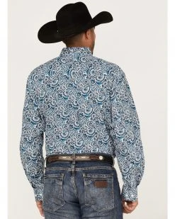 Cinch Men's Large Paisley Print Long Sleeve Button-Down Western Shirt  White -Cinch Shop 2000363572 100 P4