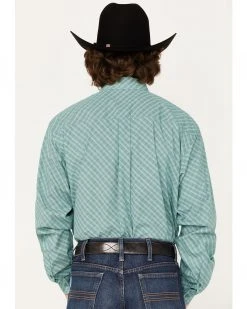 Cinch Men's Small Plaid Western Shirt  Green -Cinch Shop 2000363575 300 P4