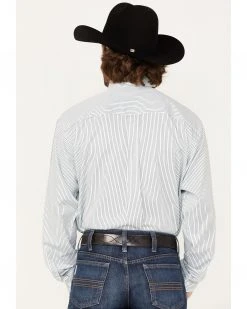 Cinch Men's Stretch Multi Stripe Long Sleeve Button-Down Western Shirt  White -Cinch Shop 2000363576 100 P4