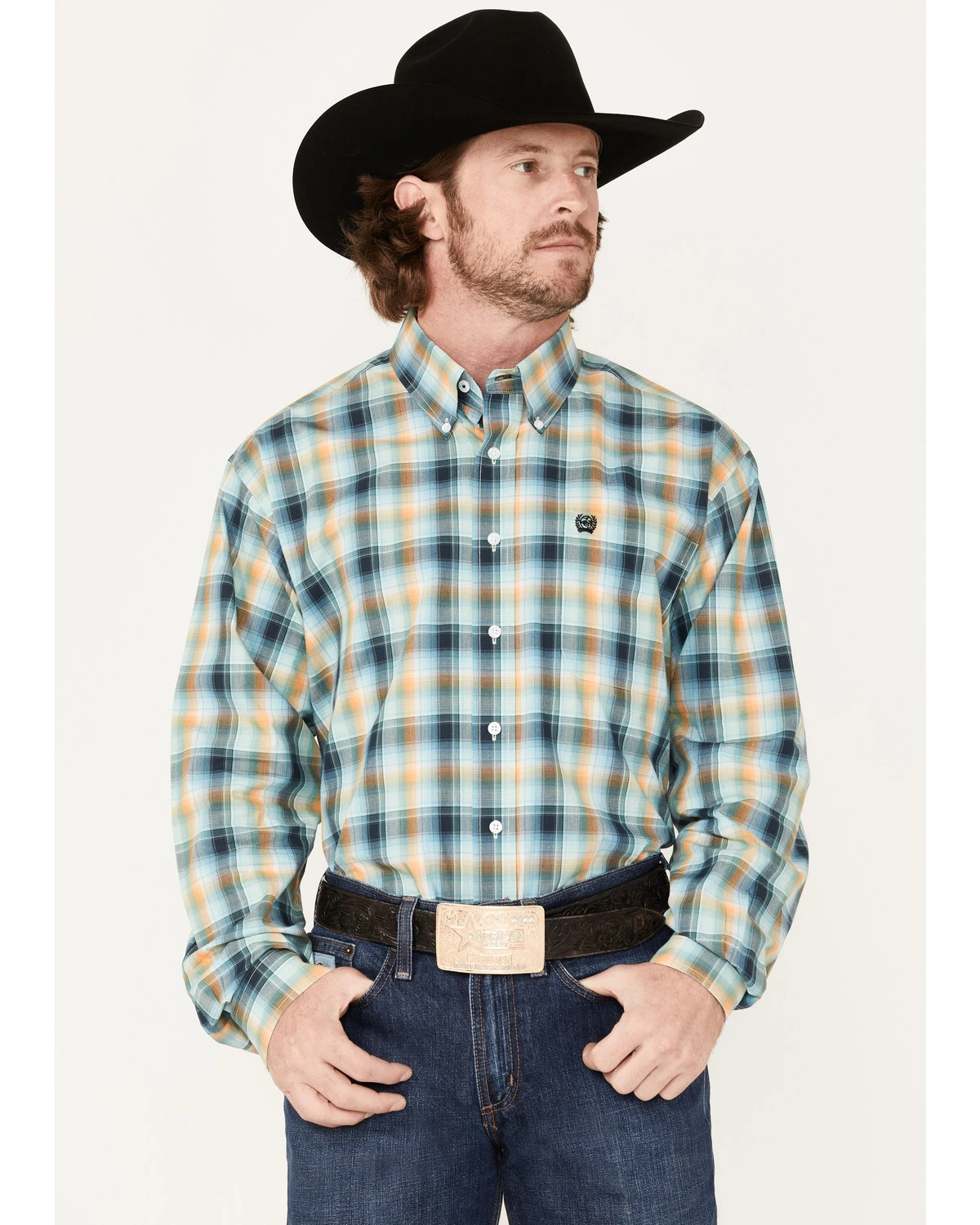 Cinch Men's Multi Plaid Long Sleeve Button-Down Western Shirt 5 Cinch Men's Multi Plaid Long Sleeve Button-Down Western Shirt - Image 5