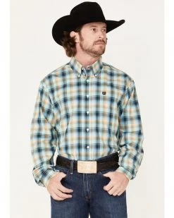 Cinch Men's Multi Plaid Long Sleeve Button-Down Western Shirt 