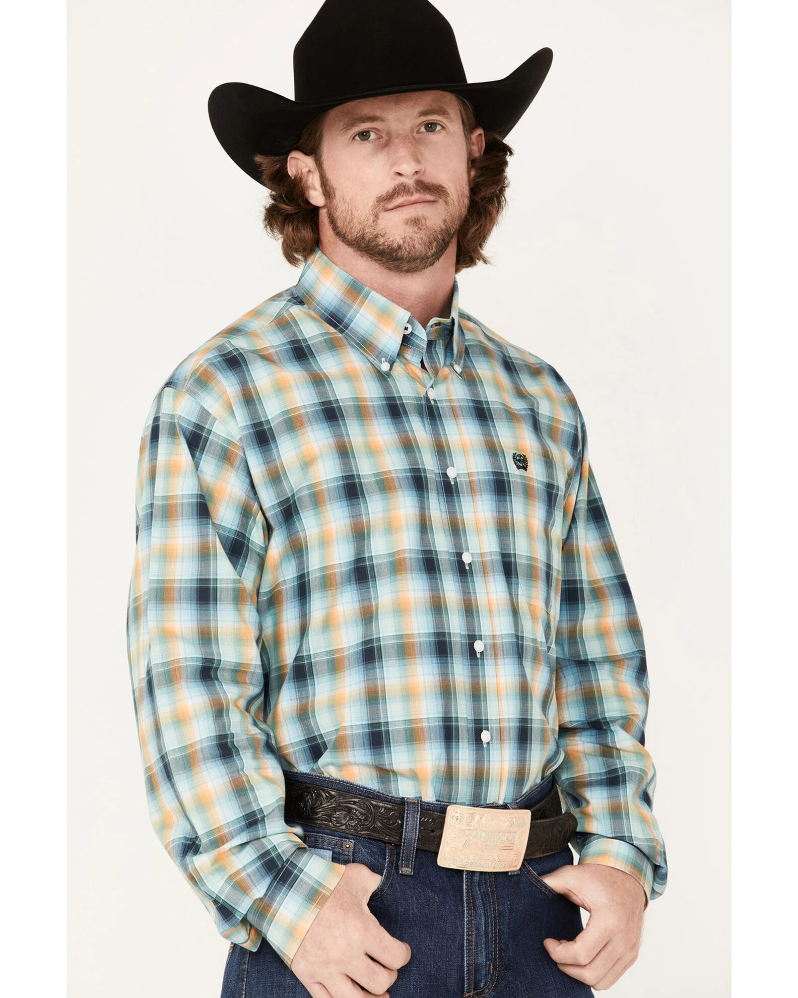 Cinch Men's Multi Plaid Long Sleeve Button-Down Western Shirt 2 Cinch Men's Multi Plaid Long Sleeve Button-Down Western Shirt - Image 2
