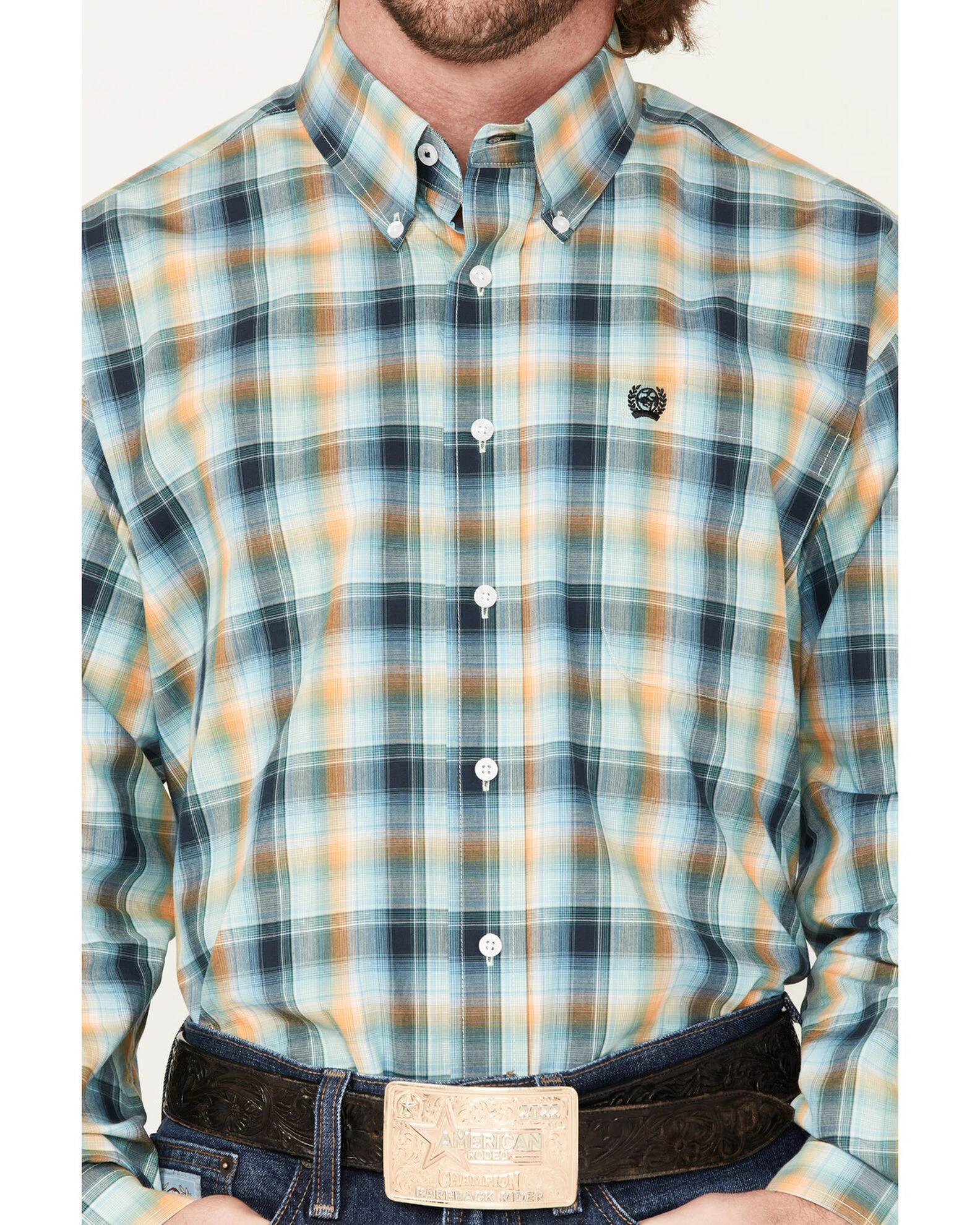 Cinch Men's Multi Plaid Long Sleeve Button-Down Western Shirt 3 Cinch Men's Multi Plaid Long Sleeve Button-Down Western Shirt - Image 3