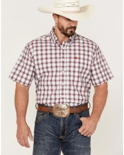Cinch Men's Plaid White Short Sleeve Button-Down Western Shirt  -Cinch Shop 2000363598 100 P1 1