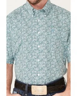 Cinch Men's Floral White Print Short Sleeve Button-Down Western Shirt  -Cinch Shop 2000363603 100 P3