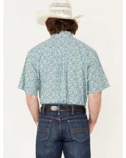 Cinch Men's Floral White Print Short Sleeve Button-Down Western Shirt  -Cinch Shop 2000363603 100 P4