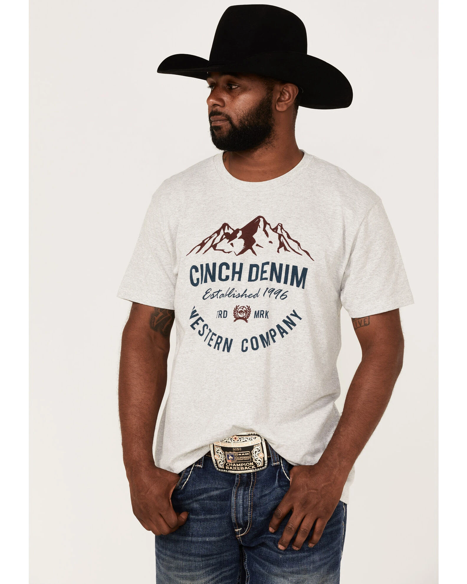 Cinch Men's Western Mountain Graphic Short Sleeve T-Shirt 1 Cinch Men's Western Mountain Graphic Short Sleeve T-Shirt