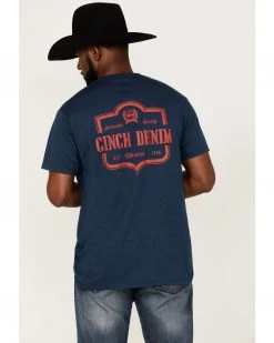Cinch Men's Denim Navy Logo Graphic Short Sleeve T-Shirt  -Cinch Shop 2000363611 410 P4