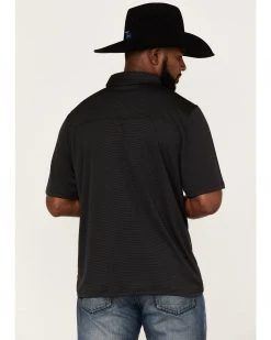 Cinch Men's Arena Flex Black Mini Stripe Short Sleeve Polo Shirt  -Cinch Shop 2000363616 001 P4
