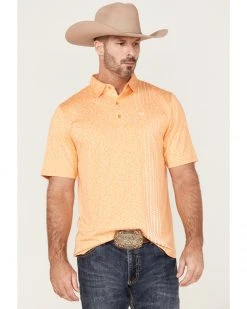 Cinch Men's Arena Flex Vertical Striped Short Sleeve Polo Shirt  Orange -Cinch Shop 2000363617 800 P1 1