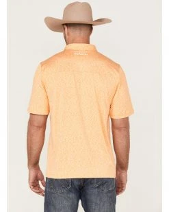 Cinch Men's Arena Flex Vertical Striped Short Sleeve Polo Shirt  Orange -Cinch Shop 2000363617 800 P3