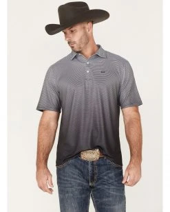 Cinch Men's Arena Flex Gradient Stripe Short Sleeve Polo Shirt  Black -Cinch Shop 2000363619 001 P1 1