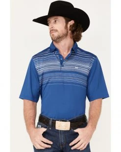 Cinch Men's Arena Flex Royal Chest Stripe Short Sleeve Polo Shirt  Royal Blue -Cinch Shop 2000363621 460 P1 1