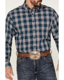 Cinch Men's Large Teal Plaid Long Sleeve Button-Down Western Shirt 7 Cinch Men's Large Teal Plaid Long Sleeve Button-Down Western Shirt -Cinch Shop 2000364008 442 P3