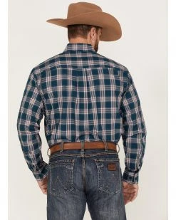 Cinch Men's Large Teal Plaid Long Sleeve Button-Down Western Shirt 8 Cinch Men's Large Teal Plaid Long Sleeve Button-Down Western Shirt -Cinch Shop 2000364008 442 P4