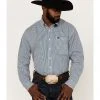 Cinch Men's Square Teal Geo Print Long Sleeve Button-Down Western Shirt 