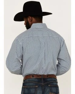 Cinch Men's Square Teal Geo Print Long Sleeve Button-Down Western Shirt  -Cinch Shop 2000364009 442 P4