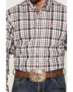 Cinch Men's Large White & Pink Plaid Long Sleeve Button-Down Western Shirt  -Cinch Shop 2000364013 650 P3