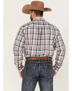 Cinch Men's Large White & Pink Plaid Long Sleeve Button-Down Western Shirt  -Cinch Shop 2000364013 650 P4