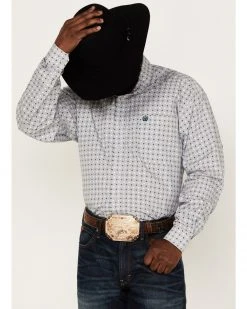 Cinch Men's Stretch Grey Diamond Geo Print Long Sleeve Button-Down Western Shirt 9 Cinch Men's Stretch Grey Diamond Geo Print Long Sleeve Button-Down Western Shirt -Cinch Shop 2000364015 020 P1 1