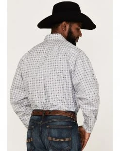 Cinch Men's Stretch Grey Diamond Geo Print Long Sleeve Button-Down Western Shirt 8 Cinch Men's Stretch Grey Diamond Geo Print Long Sleeve Button-Down Western Shirt -Cinch Shop 2000364015 020 P4
