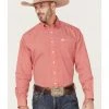 Cinch Men's Check Plaid Long Sleeve Button-Down Western Shirt  Red