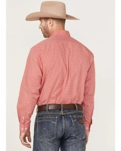 Cinch Men's Check Plaid Long Sleeve Button-Down Western Shirt  Red -Cinch Shop 2000364019 600 P4