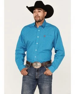 Cinch Men's Floral Print Long Sleeve Button-Down Western Shirt - Big  Blue