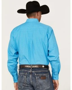 Cinch Men's Geo Blue Print Long Sleeve Button-Down Western Shirt  -Cinch Shop 2000364025 400 P4