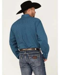 Cinch Men's Stretch Navy Geo Print Long Sleeve Button-Down Western Shirt  -Cinch Shop 2000364026 410 P4