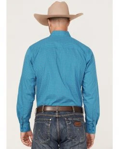 Cinch Men's Modern Fit All-Over Blue Print Long Sleeve Button-Down Western Shirt  -Cinch Shop 2000364029 400 P4