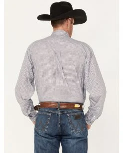 Cinch Men's Arena Flex White Geo Print Long Sleeve Button-Down Western Shirt  -Cinch Shop 2000364030 100 P4